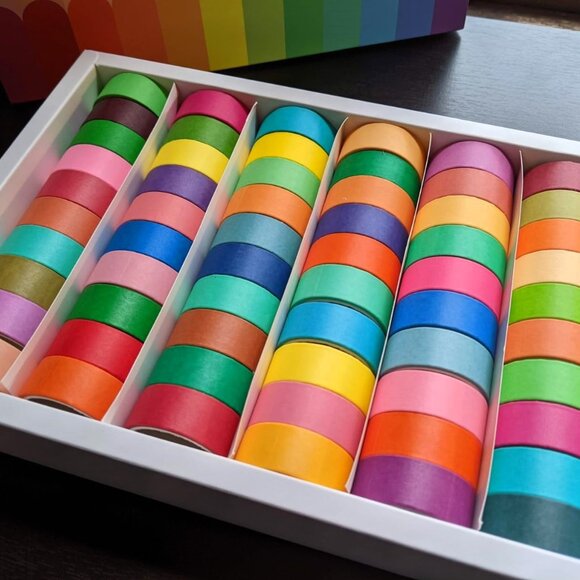 Washi Tape Gift Set - 60 Rolls -Scrapbook Paper Crafts Stickers Art - Picture 4 of 8